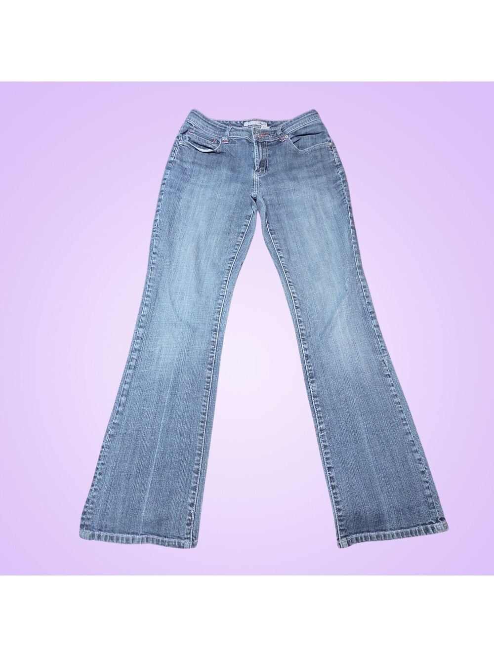 Chicos Platinum Womens 0.5 Jeans Bootcut Rhinestone Studded Y2K Denim